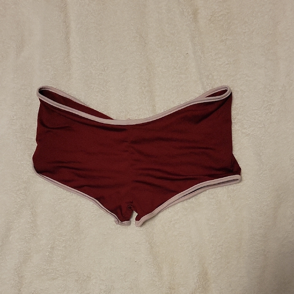 Red Boyshort Panties with Pink Trim